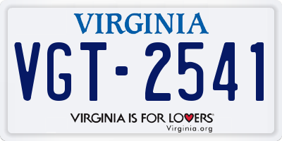 VA license plate VGT2541