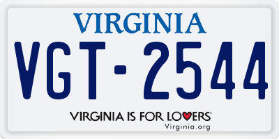 VA license plate VGT2544