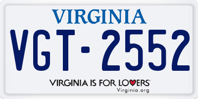 VA license plate VGT2552