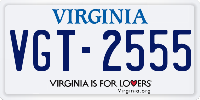 VA license plate VGT2555