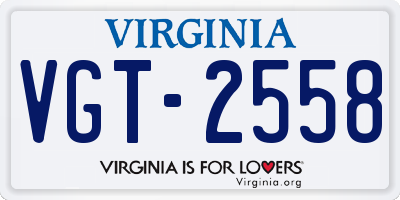 VA license plate VGT2558