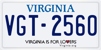 VA license plate VGT2560