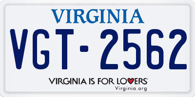 VA license plate VGT2562
