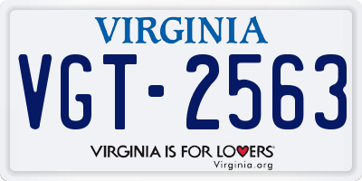 VA license plate VGT2563