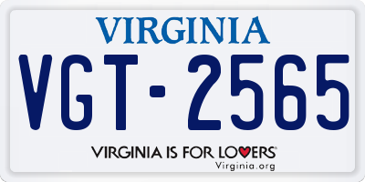 VA license plate VGT2565