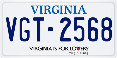 VA license plate VGT2568