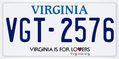 VA license plate VGT2576