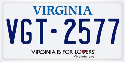 VA license plate VGT2577