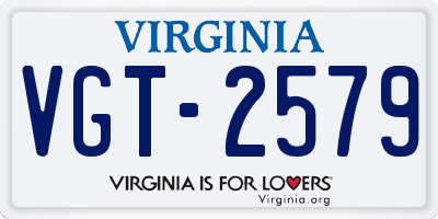 VA license plate VGT2579