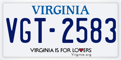 VA license plate VGT2583