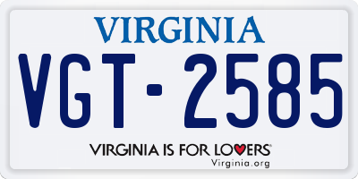 VA license plate VGT2585