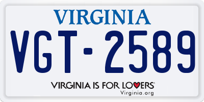 VA license plate VGT2589