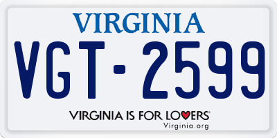VA license plate VGT2599