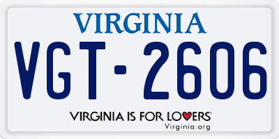 VA license plate VGT2606