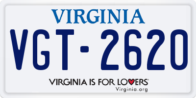 VA license plate VGT2620