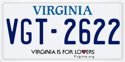 VA license plate VGT2622