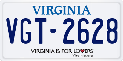 VA license plate VGT2628