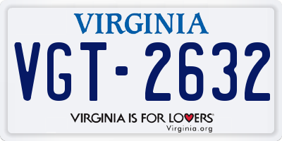 VA license plate VGT2632