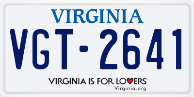 VA license plate VGT2641