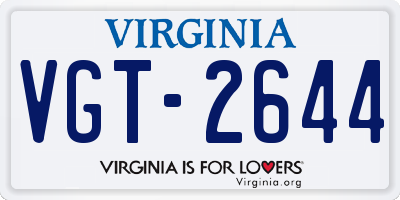 VA license plate VGT2644