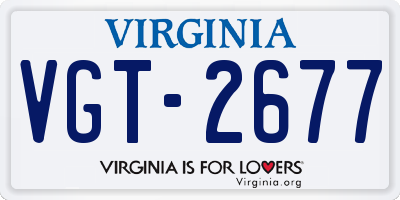 VA license plate VGT2677