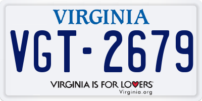 VA license plate VGT2679