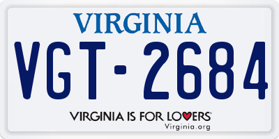 VA license plate VGT2684