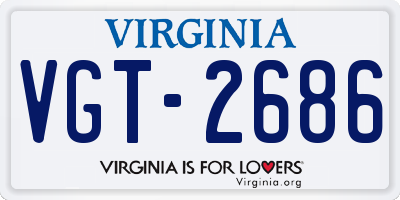 VA license plate VGT2686