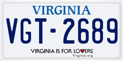 VA license plate VGT2689