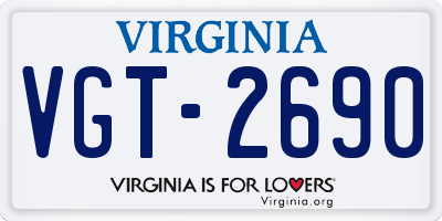 VA license plate VGT2690