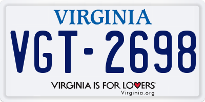 VA license plate VGT2698