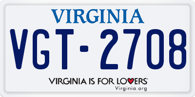 VA license plate VGT2708