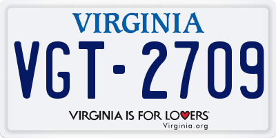 VA license plate VGT2709