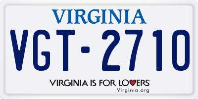 VA license plate VGT2710