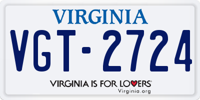 VA license plate VGT2724