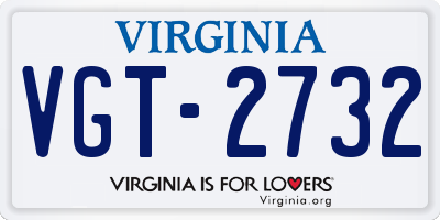 VA license plate VGT2732