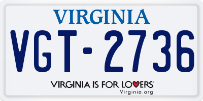VA license plate VGT2736