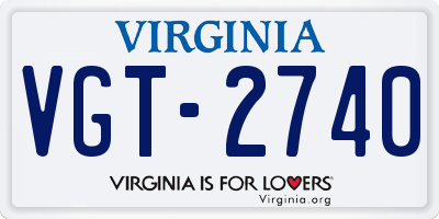 VA license plate VGT2740