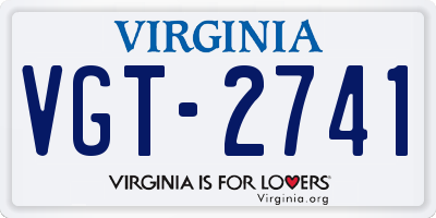 VA license plate VGT2741
