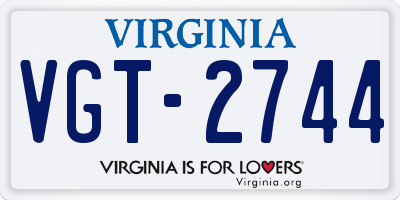 VA license plate VGT2744