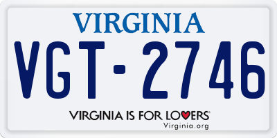 VA license plate VGT2746