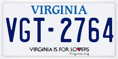 VA license plate VGT2764