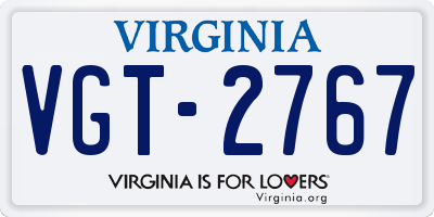 VA license plate VGT2767