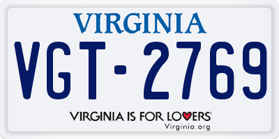 VA license plate VGT2769