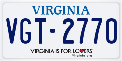 VA license plate VGT2770