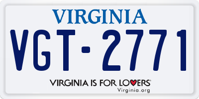 VA license plate VGT2771