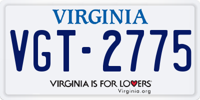 VA license plate VGT2775
