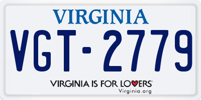 VA license plate VGT2779