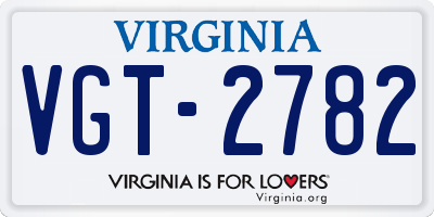 VA license plate VGT2782