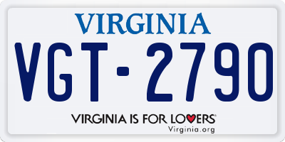 VA license plate VGT2790